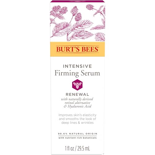 Burt's Bees Renewal Intensive Firming Serum With Natural Retinol Alternative and Hyaluronic Acid, Powerful Natural Anti-Aging Ingredients, 98.6 Percent Natural Origin Skin Care, 1 fl. oz. Bottle
