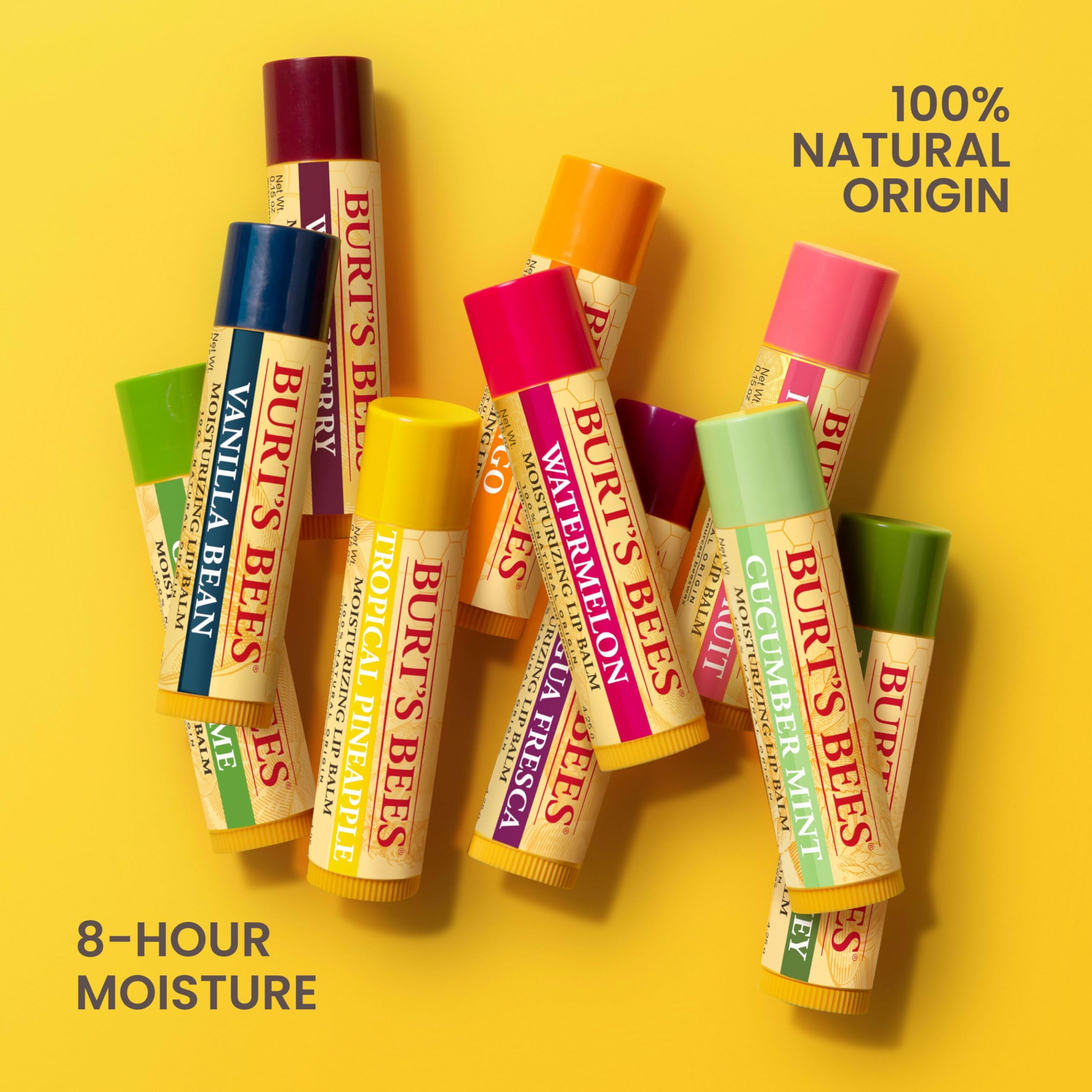 Burt's Bees Lip Balm Stocking Stuffers, Moisturizing Lip Care Christmas Gifts, Original Beeswax with Vitamin E & Peppermint Oil, Natural Origin Conditioning Lip Treatment (2-Pack)
