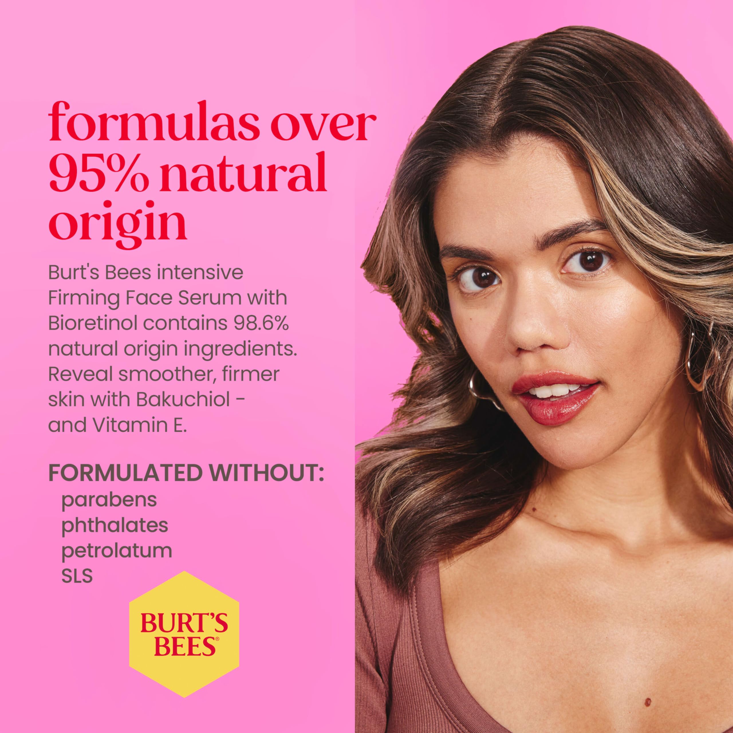 Burt's Bees Renewal Intensive Firming Serum With Natural Retinol Alternative and Hyaluronic Acid, Powerful Natural Anti-Aging Ingredients, 98.6 Percent Natural Origin Skin Care, 1 fl. oz. Bottle