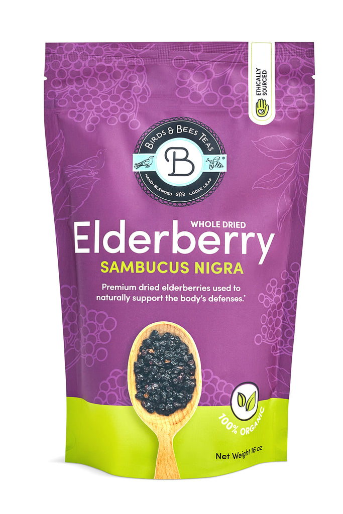 Elderberry Tea Organic - Bulk Elderberry - Whole Dried Organic Elderberries