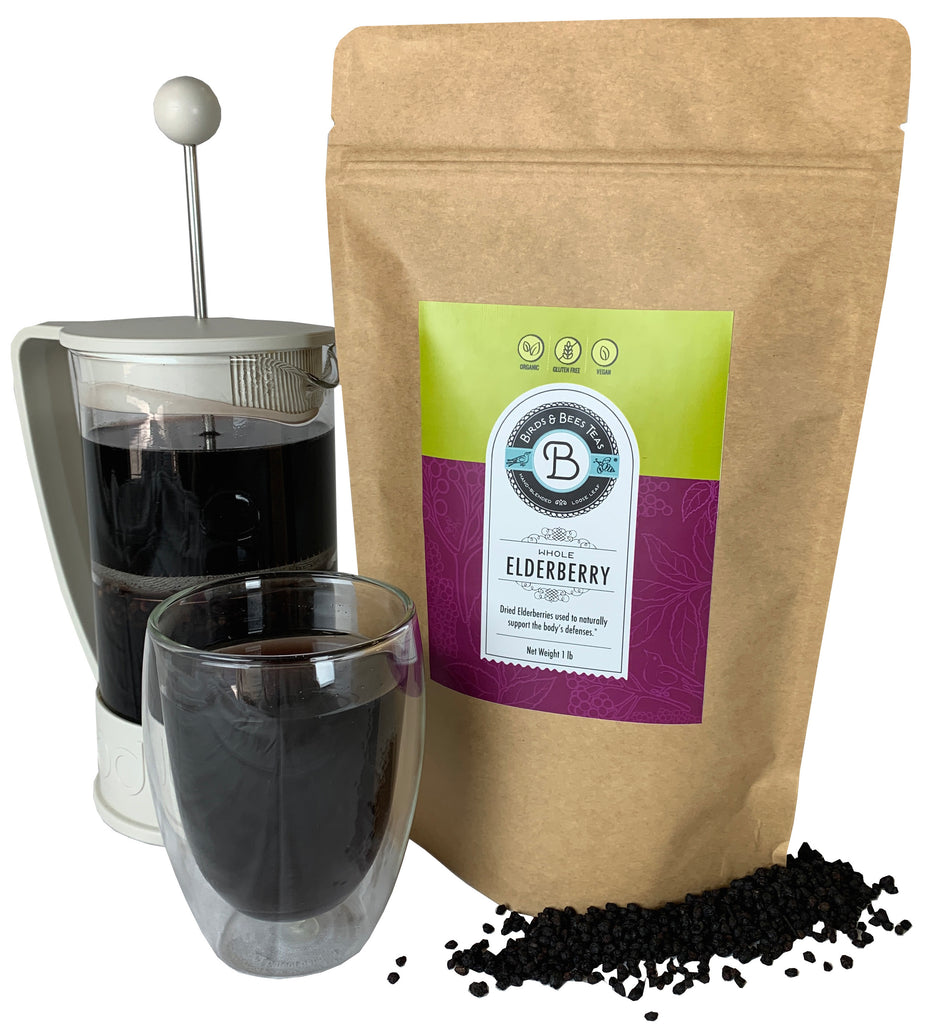 Elderberry Tea Organic - Bulk Elderberry - Whole Dried Organic Elderberries