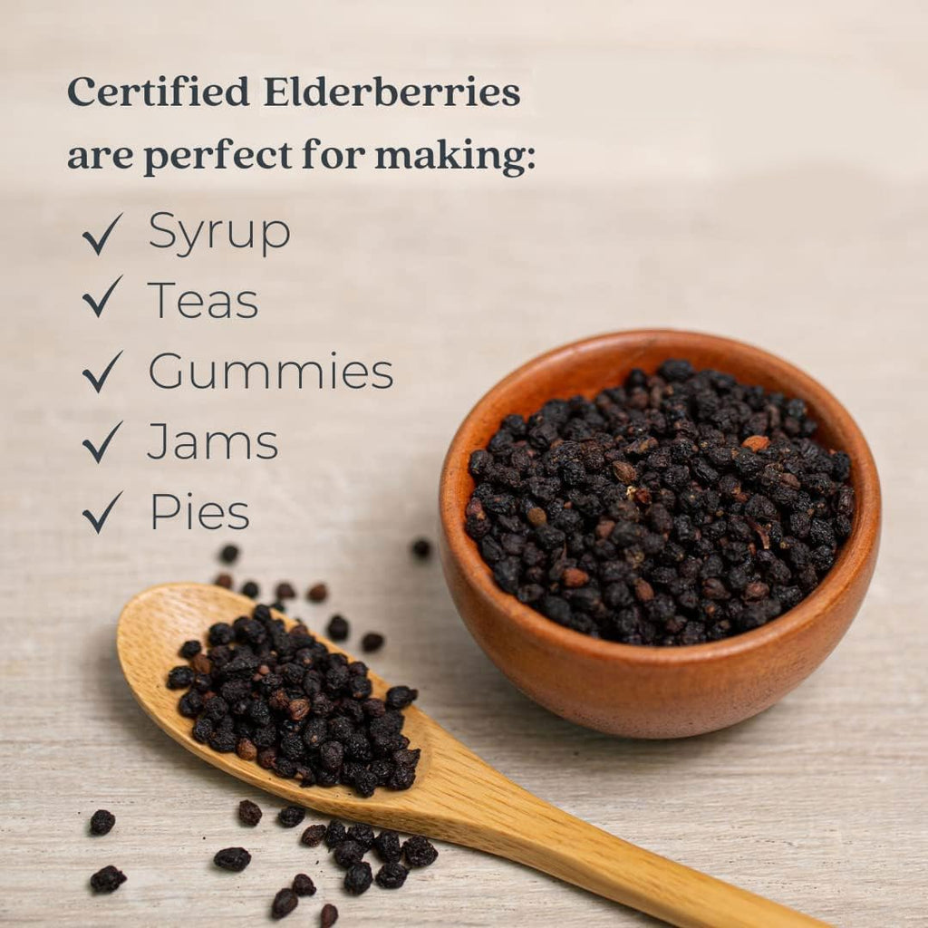 Elderberries Whole Wildcrafted, Starwest Botanicals, One Pound