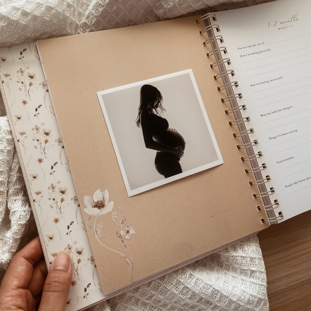 Peachly Pregnancy Journal - Linen Pregnancy Book to Capture Every Milestone - Pregnancy Must Haves - Baby Book Keepsake Pregnancy Journals For First Time Moms and Experienced Moms