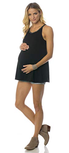 Majamas Costal Tank - Soft Sleeveless Maternity/Nursing/Breastfeeding Top Black